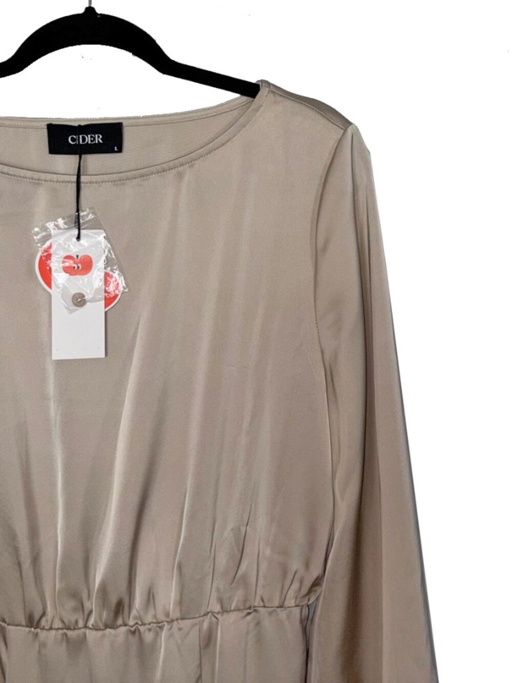 Cider Champagne Long Sleeve Sheath Dress - Size L - New with Tags